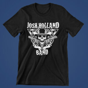 Josh Holland Band T-shirt with Guns and Skull