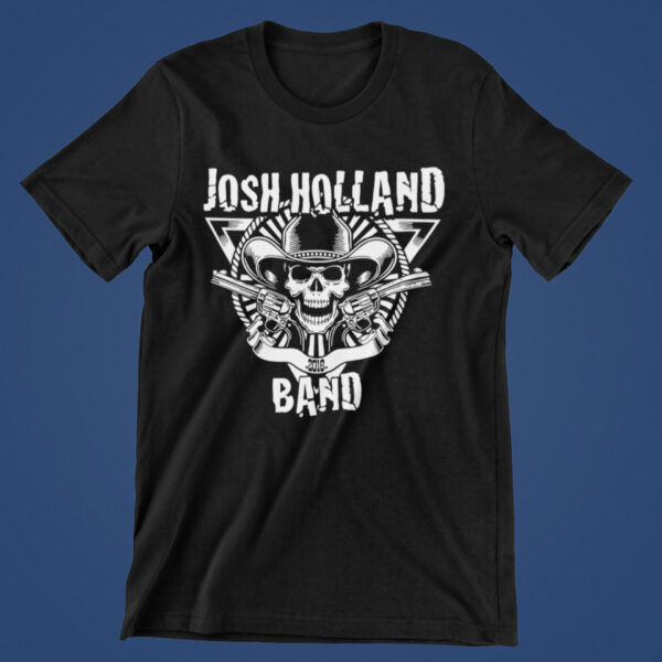Josh Holland Band T-shirt with Guns and Skull